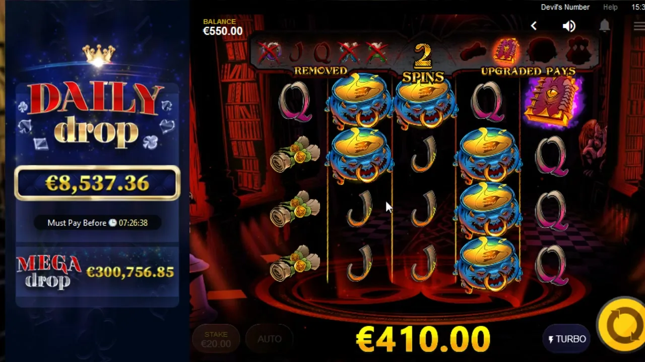 Fiche d'information d'une machine à sous avec RTP et règles du jackpot